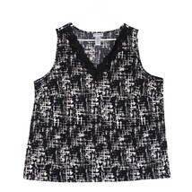 Catherines Women&#39;s 2X Tank Top Blouse, Black Lace V-Neck Sleeveless Plus... - $382.48 MXN