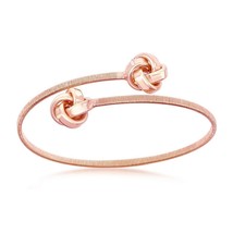Sterling Silver Love Knot Wire Bangle - Rose Gold Plated - £110.45 GBP