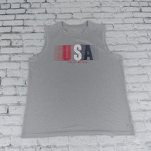Old Navy Active T Shirt Mens XL Gray Sleeveless United We Win USA Go Dry Flaw - $11.88