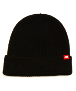 New Balance Black Ribbed Knit Cuff Beanie Men&#39;s One Size NEW - £39.41 GBP