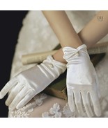 Vintage Wedding Gloves With Pearl, Short Wedding Gloves For Bride, Satin... - $512.23 MXN