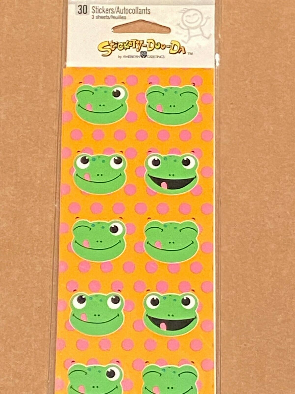 Primary image for American Greetings Cartoon Frog Face Stickers 30 Stickers*NEW/SEALED* bb1