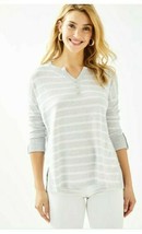 Lilly Pulitzer Women&#39;s Faraway Stripe Sweater Grey Moonlight Cool Max Xxs - $60.79