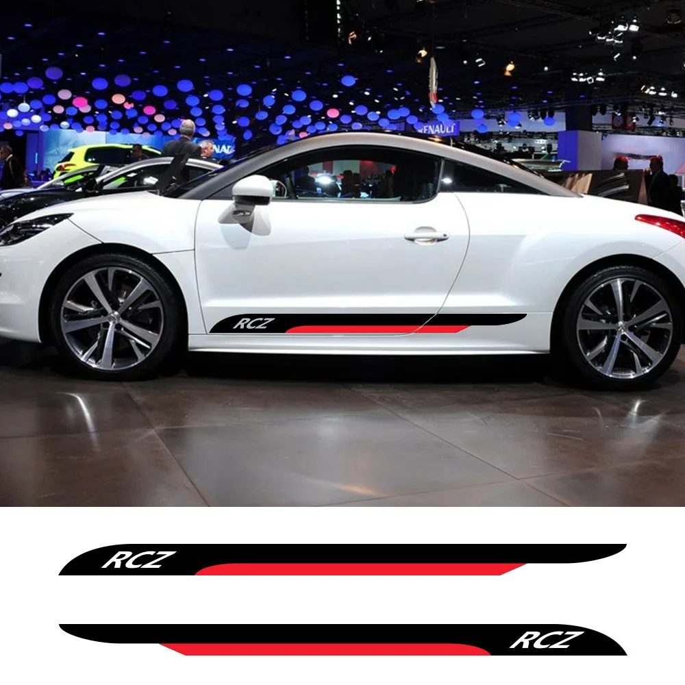 2PCS Car Door Side Stickers For PEUGEOT RCZ Tuning Accessories Racing Sport - £17.02 GBP+