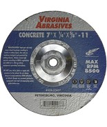 VIRGINIA ABRASIVES 424-53607 7&quot; x 1/4&quot; x 5/8&quot;-11 Thread, Depressed Center - $31.32 CAD