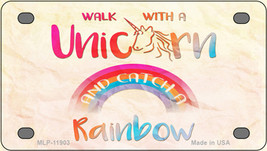 Walk with a Unicorn Novelty Mini Metal License Plate Tag - £11.71 GBP
