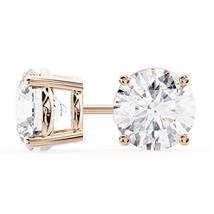 14k Rose Gold Brilliant Round Cut Diamond Stud Earrings 1 Carat - £1,504.28 GBP