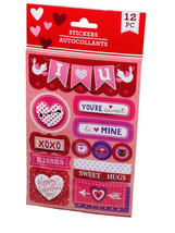 Happy Valentine&#39;s Day XOXO Be Mine  3D Stickers Planner DIY Crafts Scrap... - $9.78
