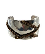 Vintage Sterling Silver modernist Louis Booth Brass Twisted Rope Wide Cuff - $193.05