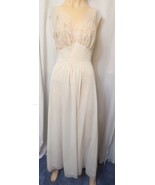 Vintage 60s Vanity Fair Baby Pink Nylon Tricot Lace Nightgown Gown sz 36 - $60.00