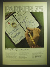 1974 Parker 75 Soft Tip Pen Ad - We&#39;re not just Handing You Another Pretty Line - £14.54 GBP