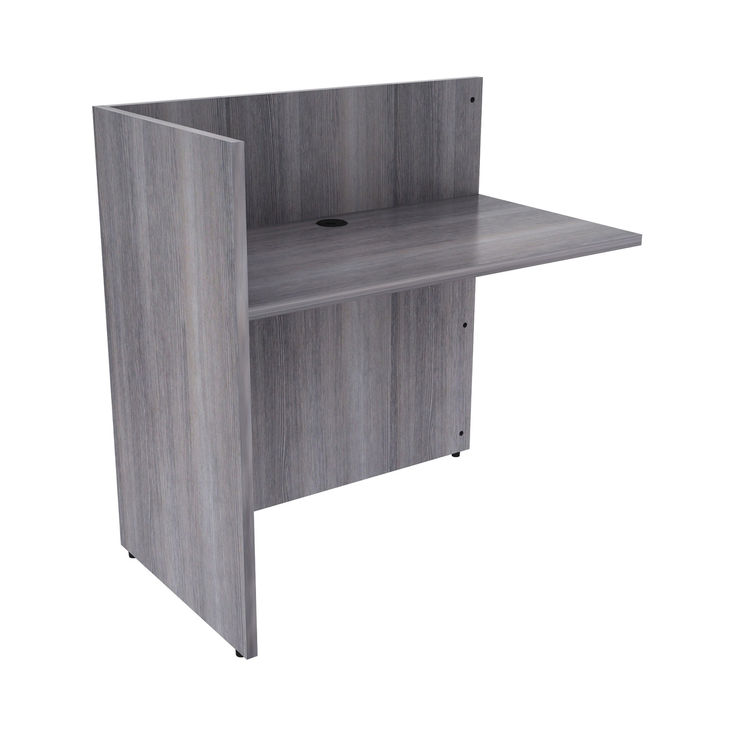 Lorell 42 in. Laminate Contemporary Reception Desk Weathered Charcoal - $335.58