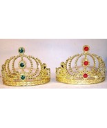 12 GOLD CROWN TIARA costume party favors supplies hat tierra tiaras prin... - $235.38 MXN