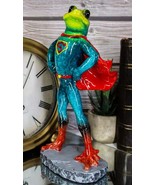 Ebros Superhero Frog Superman Statue 8&quot;Tall Animated Frog Decor - $34.16 CAD