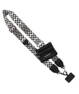 Clip &amp; Go Phone Purse Crossbody Strap Zippered Pouch Black White Chevron - $677.40 MXN