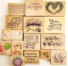 Rubber Stamp Lot Of 15 Mixed Themes Brands Sizes Arts And Crafts Bulk E16 - $29.99