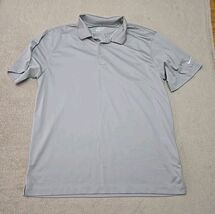 Nike Golf Tour Performance Polo Shirt Mens Large Gray Vented Dri-Fit V - $17.81