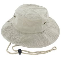 Khaki Boonie Bucket Hat Cap Fishing Hunting Summer Men Sun 100% Cotton Size S/M - $21.90
