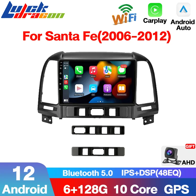 Android 12 DSP Car Radio Carplay For Hyundai Santa Fe 2 2006-2012 2din H... - £108.32 GBP+