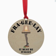 Wooden Christmas Ornament, &quot;FRA-GEE-LAY&quot; Design, 7.33 in Diameter - £7.80 GBP