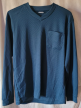 Men's Haband Shirt "Flannel Look" Size Medium 100% Polyester Aqua Color ... - $14.99