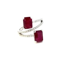 Natural Dual Ruby Diamond Ring 6.5 14k W Gold 5.02 TCW Certified $5,950 310541 - £2,766.91 GBP