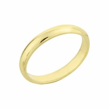 14k Fine Yellow Gold High Polished Classic Wedding Plain Band Ring 3mm Simple - £201.34 GBP