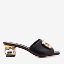 The Noctara Black Crystal Heel Women Sandal image 9