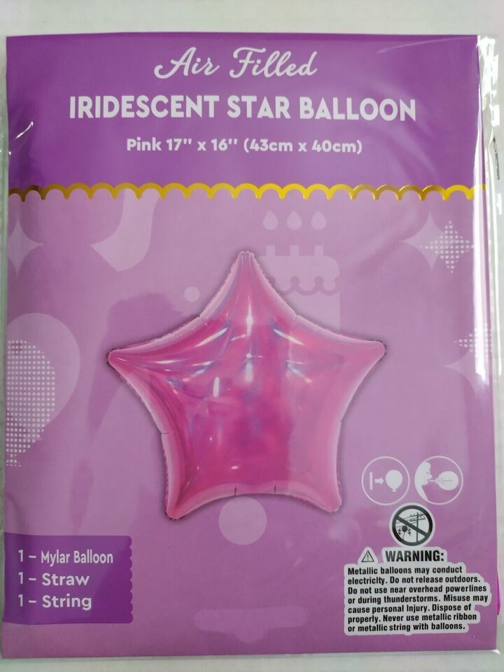 Primary image for 17" Iridescent Star Balloon Decoration Anniversary Baby Shower Birthday Party