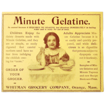 Whitman Minute Tapioca Gelatine 1897 Advertisement Victorian Desserts AD... - $380.59 MXN