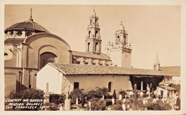 San Francisco Ca~Mission Delores Cemetery &amp; GARDEN-REAL Photo Postcard 1948 Pmk - £8.81 GBP