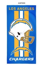 NFL Los Angeles Chargers Vertical 3 Stripes Helmet Center Beach Towel 30&quot;x60&quot; - £20.77 GBP