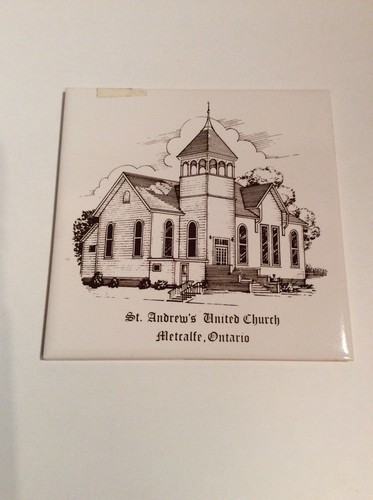 Vtg Trivet Ceramic Accent Tile St Andrews United Church MetCalf Ontario ... - $9.49