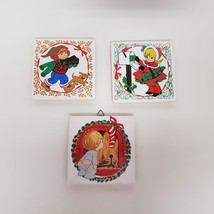 Jasco 3 Christmas Ceramic Tile Trivet Wall Hanging Coasters  Holiday - £11.98 GBP