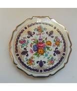 Vintage Stratton England Compact Scalloped Edge Floral W/Multi-color Enamel - €59,03 EUR