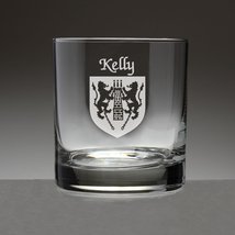 Kelly Irish Coat of Arms Tumbler Glasses - Set of 4 (Sand Etched) - £54.35 GBP