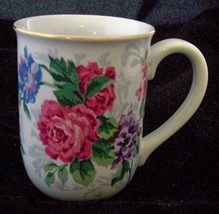 3 Otagiri Victorian Rose Kimiko Ikeda Japan Cup Mugs Flowers Flora Pink Blue - $26.13