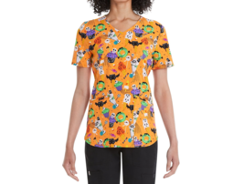 Scrubstar Women&#39;s Scary Sweets Scrub Top Multicolor Size 3XL - $28.85