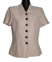St John Collection by Marie Gray Jacket Blazer 4 Santana Knit Pink Short Sleeve - £81.18 GBP