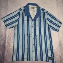 Bogey Boys by Macklemore Shirt Mens Large Blue Striped Baseball Button-U... - $40.09