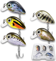5PCS Micro Crankbait Fishing Lures for Bass Trout Topwater Lures Kit Slo... - £7.70 GBP