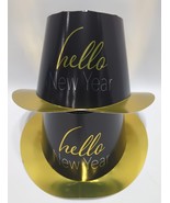 Lot Of 2 Beistle &#39;Hello New Year&#39; Paper Top Hat, Gold/Black, Age 14+ - £10.14 GBP