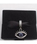 925 Silver Sparkling Evil Eye Dangle Charm Sterling Silver - $39.99