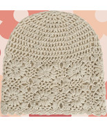 Boho Festival Vintage Flower Crochet Beanie Cap Knit  Hat NEW w Gift Box - $31.12 CAD