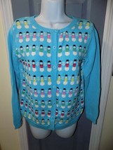 Tiara International Christmas Collection Snowman Blue Cardigan Sweater S... - €21,89 EUR