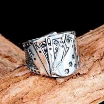 Vintage / Punk Style Stainless Steel Poker / Straight Flush / Cards Theme Ring - £15.02 GBP
