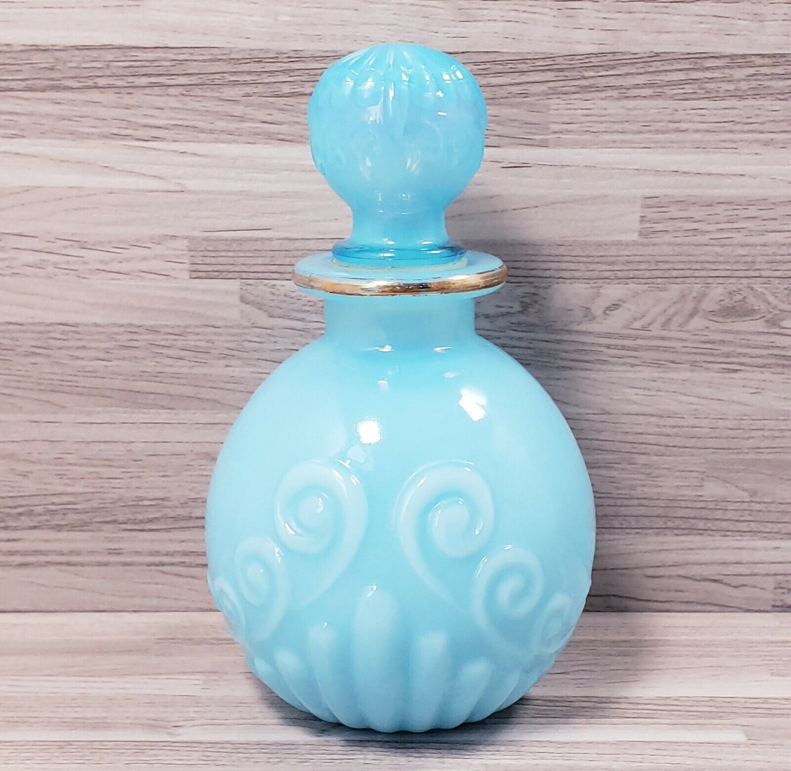 Primary image for Vintage Avon Blue Opaline Bristol Perfume Bottle with Stopper