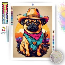Neon Pug Cowboy- Paint by Numbers - £23.97 GBP+