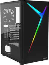 ATX Mid Tower Gaming Computer PC Case with Tempered Glass Swing Door, 1 - $128.69