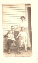 RPPC Postcard Family Portrait on Porch Mom Dad 2 Kids Marquette Heights - £11.83 GBP